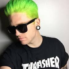 Rip Neon Green Joker Hair Color By Karenalexx Modernsalon Americansalon Behindthechair Neon Green Hair Men Hair Color Green Hair Men
