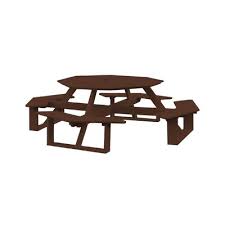 Red Barrel Studio Filomena Plastic Picnic Table Umbrella Hole Yes Color Tudor Brown Plastic Picnic Tables Picnic Table With Umbrella Metal Picnic Tables