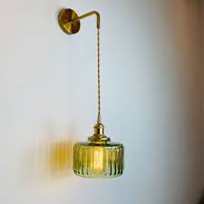 A wide variety of glass wall lighting options are available to you, such as color temperature(cct), lamp body material. Light Green Glass Brass Wall Lights Bedside Living Room Wall Lamp Sconce Fixture Ebay