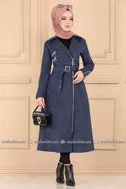 Modaselvim Kap Fermuar Detayli Kase Kap 9850w153 Indigo Elbiseler Indigo Giyim