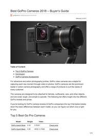 Gadgetonic Com Best Gopro Cameras 2018 Buyers Guide By