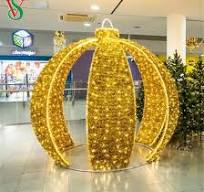 Large Shopping Mall Decorative Christmas 3D LED Ball Motif Light