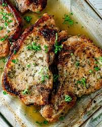 A thin pork chop is difficult to cook perfectly with this method, because of the hard sear you give both sides before it goes in the oven. Ranch Oven Baked Pork Chops Gluten Free Lc Keto Living Chirpy