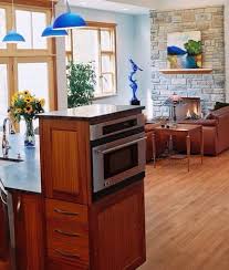 microwave ovens in a kitchen island