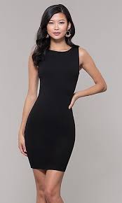 Little Black Party Dress With Open V Back Black Party Dresses Black Dress Formal Formal Dresses For Women