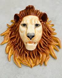 Just coming into the shop, crafted by hand by a local artist at the Sermel  Workshop for Sergio Bustamante and Melquiades Preciado in Tonala, Jalisco,  Mexico is this Large Lion Head Wall