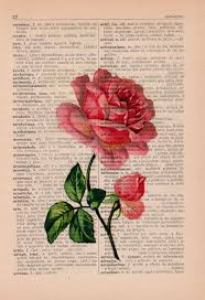 Vintage Book Print Dictionary Or Encyclopedia Page Print Book Print Rose On Vintage Book Art Bfl045 Vintage Book Art Book Art Book Page Art