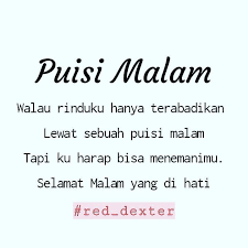Walau Rinduku Hanya Terabadikan Lewat Sebuah Puisi Malam Tapi Ku Harap Bisa Menemanimu Selamat Malam Yang Di Hati Red Puisi Kata Kata Mutiara Kutipan Hidup