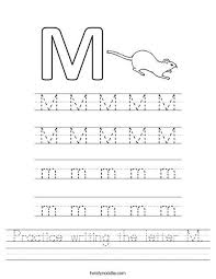 Practice Writing The Letter M Worksheet Twisty Noodle Writing Practice Worksheets Writing Practice Practices Worksheets
