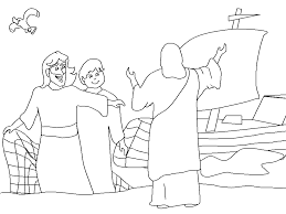 Teach kids how the disciples started following jesus and how they can tell others about jesus too. First Disciples Of Jesus Coloring Pages Jesus Calls His Disciples Coloring Home