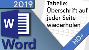 Excel tabelle/überschrift immer als erstes auf jeder sei. Word Tabelle Erste Zeile Auf Jeder Seite Wiederholen In 1 Minute Hd 2019 Youtube