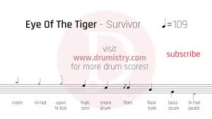 Many notators have created their own symbols in an effort to cater for the huge array of percussion instruments and techniques. Survivor Eye Of The Tiger Drum Score Youtube