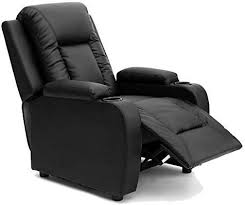 More4homes Oscar Bonded Leather Recliner W Drink Holders Armchair Sofa Chair Reclining Cinema Black Amazon Co Recliner Chair Reclining Sofa Leather Recliner