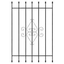 Unique Home Designs Su Casa 36 In X 54 In Black 7 Bar Window Guard 5wg200black3654 The Home Depot Unique House Design Steel Security Doors Metal Screen