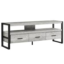 We have everything you are looking for! Monarch Specialties Monarch Tv Stand 3 Drawers Grey Reclaimed Wood Look 60 In Rona