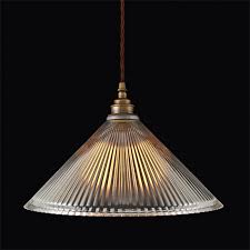 You'll receive email and feed alerts when new items arrive. Pendant Light With Conical Holophane Glass Shade Casa Lumi
