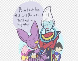 The dragon ball series offers a lot of great character fusions but many fans have dreams of even more outrageous fusions. Beerus Whis Goku Vegeta Dragon Ball Goku Purple Mammal Friendship Png Pngwing