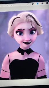 Turning Elsa ❄️🥶🧊 Into Elsa 🖤🦇🔥 How did I do? #elsa #goth #procreate  #procreateapp