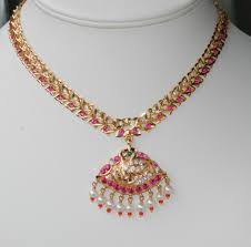 Exceptional Vintage 18 Carat Gold Ruby Cubic Zirconia Pearl Oriental Necklace 28 20 Grams Gold Jewelry Fashion Gold Jewelry Stores Gold Necklace Designs