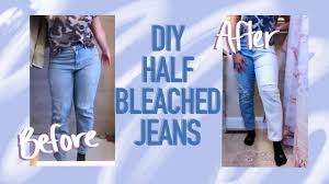 Follow these easy steps using the disinfecting bleach you have at home. Diy Half Bleached Jeans Youtube