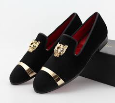 Black And Gold Loafers Mens Men Loafers With Gold Buckle And Tiger Pin Details Fanfreakz