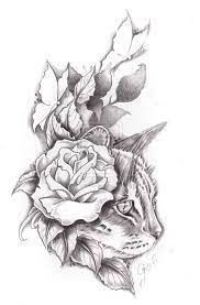Cat and flowers tattoo design. Wait Wait Please See This Video Then Decide Http Www Tattoofever Net Hop Raneenl1 Cat Tattoo Designs Cat Tattoo Tattoos