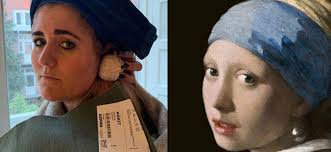 Een beroemd kunstwerk met behulp van drie attributen zo goed mogelijk nabootsen. Between Art And Quarantine Schirn Mag