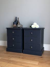 Blue Copper Hand Painted Bedside Tables Painted Bedside Tables Blue Bedside Tables Bedroom Design Inspiration