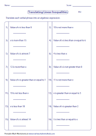 Translate word phrases into algebraic expressions. 35 Translate Algebraic Expressions Worksheet With Answers Worksheet Resource Plans
