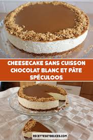 Cheesecake Sans Cuisson Chocolat Blanc Et Pate Speculoos Recette Gateau Sans Cuisson Recette Cheesecake Sans Cuisson Cheesecake Facile
