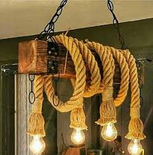 Amazon Com Rope Light Rope Chandelier Wood Beam Pendant Light Vintage Wood Chandelier Rustic Pendant Light Dining Room Lamp Driftwood Lamp Handmade