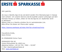 Erleben sie george, das modernste internetbanking. Erste Bank Sparkasse Phishing Aktuell E Mail Kundeninformation