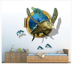 Green sea turtle (chelonia mydas) silhouetted underwater, banda sea, island of borneo, malaysia. Sea Turtle 3d Wall Stickers Vinyl Animal Wall Art For Kindergarten Kids Rooms Removable Home Decor Sticker From Jy9146 5 15 Dhgate Com