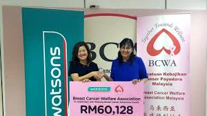 Here in malaysia, national cancer council malaysia (makna), national cancer society malaysia (ncsm), and breast cancer welfare awareness malaysia (bcwa) are just some of the moreover, rm20 from every purchase will be donated to breast cancer welfare association malaysia. Watsons Pink Ribbon Campaign