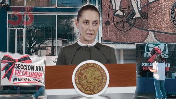 Sheinbaum promete atender demandas del personal del IMSS y resolver desabasto de medicamentos