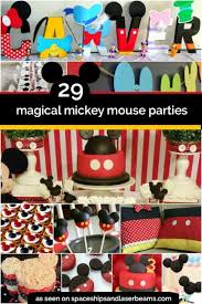 Fun and happy cartoon mouse standing in classic walt's disney mickey pose with hands to hips, big round colorful and funky, this cheap printable design is simple and fun with big three lettering behind cartoon mickey illustration, in bright. 29 Mickey Mouse Birthday Party Ideas Spaceships And Laser Beams