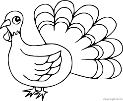 1) if you have javascript enabled you can click the print link in the top half of the page and it will automatically print the coloring page only and ignore the advertising and navigation at the top of the page. Simple Cartoon Turkey Coloring Page Coloringall