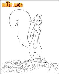 Do You Love To Watch The Nut Job Movie Then This Coloring Page Is For You And Your Small Children This Coloring The Nut Job Coloring Pages Coloring Pictures