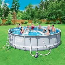 Above Ground Swimming Pool 16 Feet 48 Inches Family Outdoor Backyard Swimming Above Ground Swimming Pools Swimming Pools Cool Swimming Pools