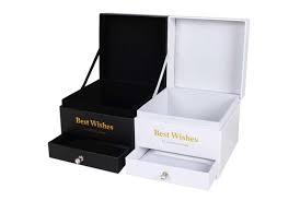 Pack of 10 small 125x95x16mm / 4.92 x 3.74 x 0.62 white postal cardboard mailing boxes. New Creation Rigid Cardboard 2 Layer Jewelry Packing Box With Drawer