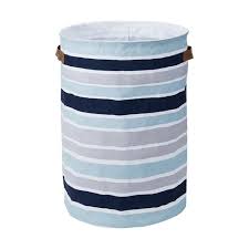 Collapsible Hamper Blue Stripe Kmart