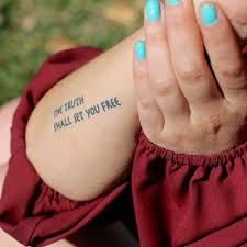 Browse and download hd tattoos png images with transparent background for free. Temporary Tattoos The Truth Shall Set You Free Manifestation Tattoo