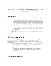 Bibliography Outline Handout Note Cards Bibliography Cards Outline Outline Notes Research Writing Writing