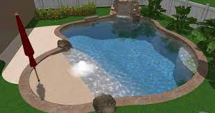 22 585 Gallon 32 8 X 25 Freeform Saltwater Pool 3 To 6 Depth With 0 Beach Entry 671 Sq Ft Pool Area Badu Imperial Sw Saltwater Pool Pool Designs Pool