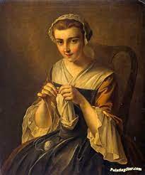 Knitting crochet sewing quilting embroidery cross stitch all sewing & fiber. A Girl Knitting Artwork By Philippe Mercier Oil Painting Art Prints On Canvas For Sale Paintingstar Com Art Online Store
