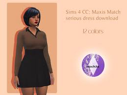 See more ideas about sims 4, sims, sims 4 clothing. Maxis Match Serious Dress By Nouchcka At Simsworkshop Sims 4 Updates