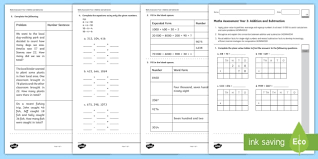 These mixed problems worksheets may be configured for adding and subtracting 2, 3, and 4 digit problems in a vertical format. Year 3 Addition And Subtraction Assessment Sheet