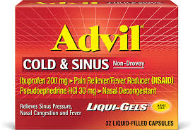 According to the national health service (nhs), the typical dose is 1 or 2 tablets of 500 mg up to four times a day. Cold Sinus Caplets Respiratory Advil