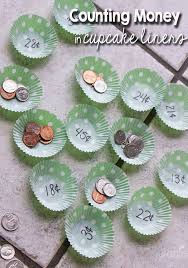 Learning With Cupcake Liners Homeschool Math Money Games Money Math