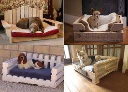 Make a dog bed out of an old blanket or comforter. Dog Bed Made Out Of Pallets Emu Ridge Pallet Dog Beds Dog Bed Diy Pet Bed